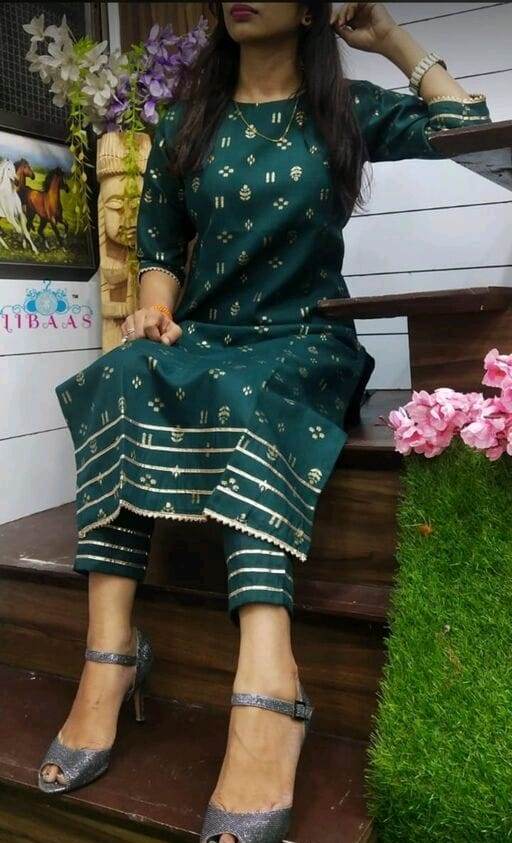 Shubh 2 Cotton Designer Fancy Ethnic Wear Kurti With Pant Collection